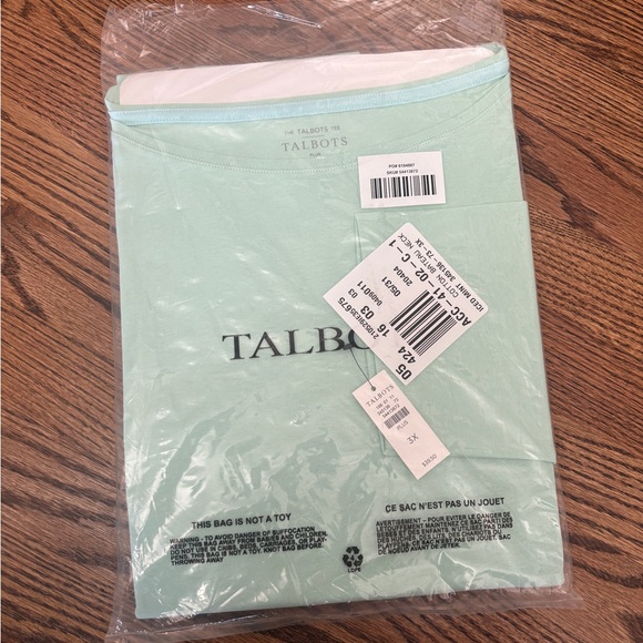Talbots The Talbots Tee in Iced Mint, 100% Cotton, 3X, NWT - Picture 3 of 7